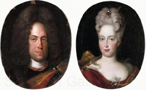 Jan Frans van Douven Johann Wilhelm von Neuburg with his wife Anna Maria Luisa de' Medici Norge oil painting art